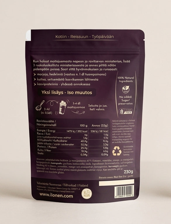 Miniateriaseos juomaan mansikka mango 230g