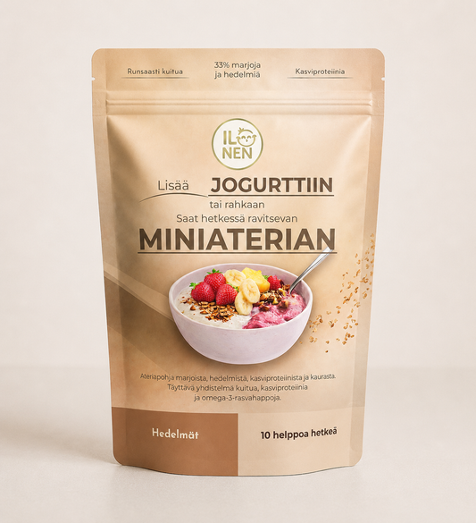 Miniateriaseos jugurttiin tai rahkaan hedelmät 230g